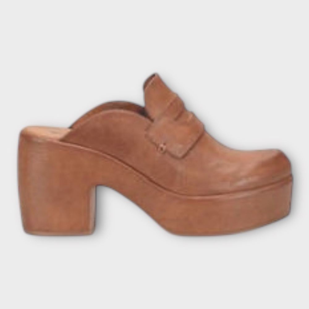 NWOT Korks Stonegate Platform Tan Clogs Sz 11 - Picture 2 of 8